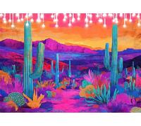 5D Paesaggio Diamond Painting Kit Completo, Pittura Diamante Cactus Diamond Painting Adulti Diamantini Crystal Art Pittura Diamante Fai da Te Ricamo a Punto Croce, Decorazioni Casa 80x100 cm X4-147