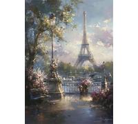 5D Parigi Diamond Painting Kit Completo, Pittura Diamante Paesaggio Diamond Painting Adulti Diamantini Crystal Art Pittura Diamante Fai da Te Ricamo a Punto Croce, Decorazioni Casa 60x80 cm X4-1445