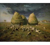 5D Quadri Con Perline Il Famoso Dipinto Ad Olio Pagliaio Autunnale Trapano Completo Rotondo Con Strass Punto Croce Ricamo Arte，Artigianato Fai-Da-Te Per Principianti，Regali，Decorazion 50x70cm