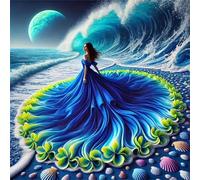 5D Ragazza dell'onda Diamond Painting,Quadrato Kit per diamond painting Adulti,Scenario fantasy Pittura Diamante Fai da Te Diamond Painting Kit Completo Punto Croce per Casa Pareti Decor 65x65 cm