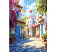 5D Strada Diamond Painting Paesaggio Diamond Painting Kit Completo, Pittura Diamante Adulti Bambini Diamantini Crystal Art Strass Ricamo Punto Croce Arte Fai da Te, Decorazione Murale 15x20 cm Q4-158