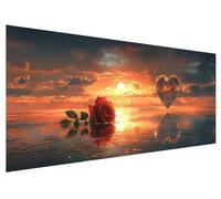 5D Tramonto Diamond Painting Kit Completo per Adulti, Kit di Pittura con Diamanti Rosa 5D Fai Da Te, Diamond Painting Kit Punto Croce Rhinestone Embroidery Art per Decorazioni Casa 250x100cm H-57