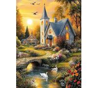 5D Tramonto Diamond Painting Paesaggio Diamond Painting Kit Completo, Pittura Diamante Adulti Bambini Diamantini Crystal Art Strass Ricamo Punto Croce Fai da Te, Decorazione Murale 90x120 cm Q4-858