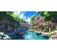 5D Venezia Diamond Painting Kit Completo per Adulti Principianti, Città dell'acqua Pittura Diamante Painting Kit Artigianale, Diamantini Crystal Art per Decorazioni da Parete e Casa 100x50 cm o-9415