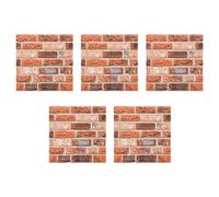 5er-Pack 3D-Steinoptik-Tapete, selbstklebend, fÃ¼r das Wohnzimmer