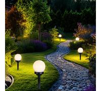 5er Set Lampada Solare Luce con Picchetto Chiodi Sfera IP44 Batteria Bianco LED