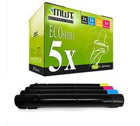 5er Set Mehrwegtoner cartucce XXL per Lexmark X950DE X950DHE X952DE X952DHE X954DE X954DHE Kopierer - sostituito X950X2KG X950X2CG X950X2YG X950X2MG im Sparpack - 2x nero