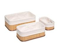 5five - 3 cestini basketry in tessuto di bambù bianco