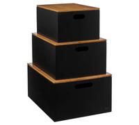 5five - 3 scatole di bambù nero bava