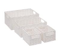 5five - 4 cestini portaoggetti basketry bianchi
