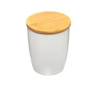 5five - Barattolo in ceramica "seramik" con coperchio in bambù 0,85 l bianco