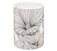 5five - Bicchiere Blackflora nero e bianco