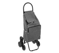 5five - Carrello della spesa portatile a 6 ruote, in metallo, grigio, 40 litri - Leggero - Tasche con cerniera - Scomparto termico - Borsa rimovibile - Comodo spazio di archiviazione