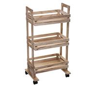5five - Carrello in Legno a 3 Piani su rotelle