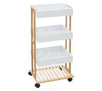 5five - carrello naturéo a 4 livelli su rotelle in bambù bianco
