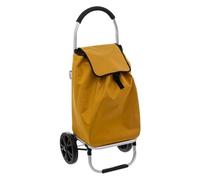 5five - carrello spesa pieghevole a 2 ruote modern color giallo senape