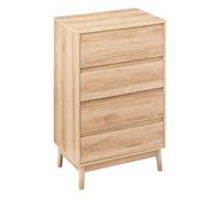 5five - cassettone a 4 cassetti abana effetto rovere naturale