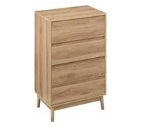 5five - cassettone a 4 cassetti abana effetto rovere naturale