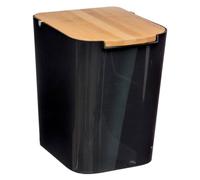 5five - cestino con coperchio in bambù naturéo 5l nero