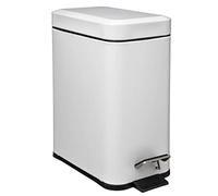 5five - cestino rettangolare soft close in acciaio inox 5l bianco