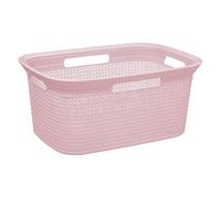5five - Cesto para la ropa sucia Scandi de 45 l, color rosa - Orificios de ventilación - Ligero - Asas ergonómicas para facilitar su transporte - Cesto de plástico para guardar cosas