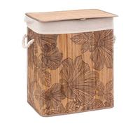 5five - cesto per la biancheria blackflora 60l in bambù nero