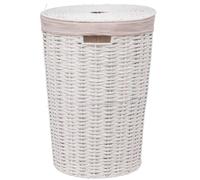 5five - cesto rotondo per biancheria 40l vannerie bianco
