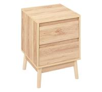 5five - comodino a 2 cassetti abana effetto rovere naturale