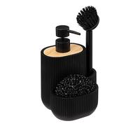 5five - Dispenser di sapone con accessori, 500 ml, colore: nero