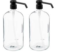5five - distributore di sapone trasparente da 1 litro (Confezione da 2)