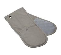 5five - guanto da forno in cotone a doppio silicone, grigio
