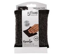 5five - Juego de 3 esponjas de acero inoxidable para fregar - Absorbentes - Eliminan fácilmente las manchas de los platos - Resistentes a la corrosión - Duraderas