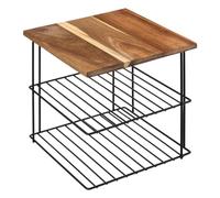 Scaffale Angolare Salvaspazio A 2 Ripiani Griglia 24cm Nero