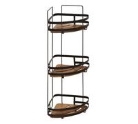 5five - mensola angolare per doccia blackacia, 3 livelli, legno d acacia