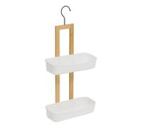 5five - mensola per doccia natureo a 2 livelli in legno e bianco