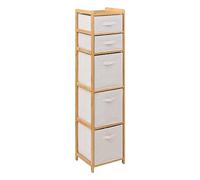 5five - scaffale con 5 cestini tidy box in bambù marrone