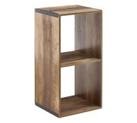 5five - Scaffale Mix N' Modul a 2 scomparti, effetto legno scuro - L 35 x P 32 x H 68 cm, stile industriale - Mobile contenitore per soggiorno, camera da letto, ufficio