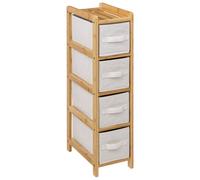 5five - scaffale sottile con 4 cestini tidy box in bambù cm Marrone