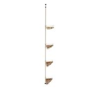 5five - scaffale telescopico da doccia argileo angolare a 4 ripiani, beige