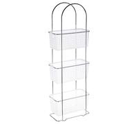SCAFFALE ETAGERE BAGNO 3 CESTI DA PAVIMENTO MOBILE CARRELLINO SALVASPAZIO