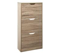 5five - scarpiera a 3 cassetti con effetto rovere naturale