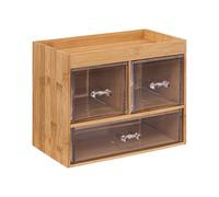 5five - scatola organizer trasparente a 3 cassetti selena in bambù