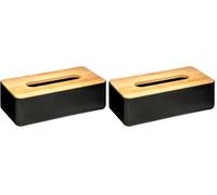 5five - scatola per fazzoletti naturéo nera (Confezione da 2)