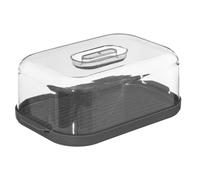 5 five simply smart 5five - Scatola per formaggio Fresh Eat grigia 28,7 x 19 x 10,7 cm, vassoio scanalato, coperchio a clip - Per conservare e servire