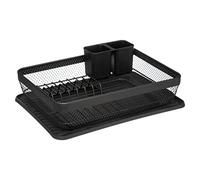 5five - scolapiatti in metallo con vassoio nero mayaj