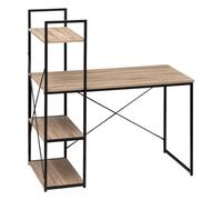 5five - scrivania effetto rovere naturale aliaj con ripiani