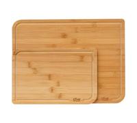 5five - Set di 2 taglieri in bambù - 35x25 cm e 22x15 cm, con scanalatura - Utensile da cucina
