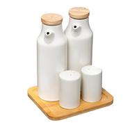 5five - set per olio, aceto e pepe in ceramica bianca seramik