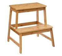 5five - Sgabello a 2 gradini in bambù, materiale naturale, ultra resistente, facile da trasportare, portata massima 150 kg, scala robusta