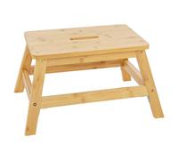 5five - Sgabello a gradini in bambù, 1 gradino, 25 cm, materiale naturale, ultra resistente, facile da trasportare, carico massimo 150 kg, scala robusta